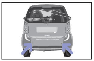 Smart Fortwo. Befestigungspunkte für die Abschleppöse