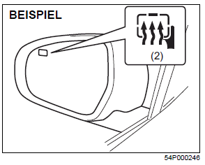 Suzuki Ignis. Schalter für Heckscheibenheizung/Schalter für beheizbare Außenrückspiegel (falls vorhanden)