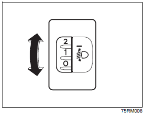 Suzuki Ignis. Leuchtweitenregler (falls vorhanden)